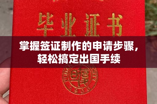 南州掌握签证制作的申请步骤，轻松搞定出国手续